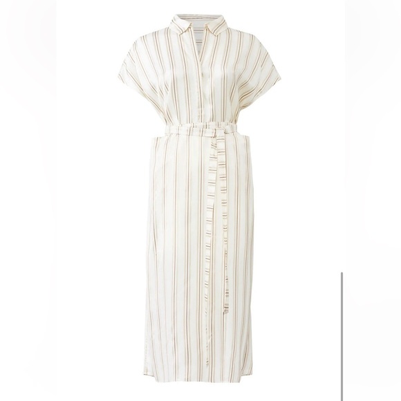 CO Ivory Striped Shirtdress no belt size smalll - Picture 3 of 16